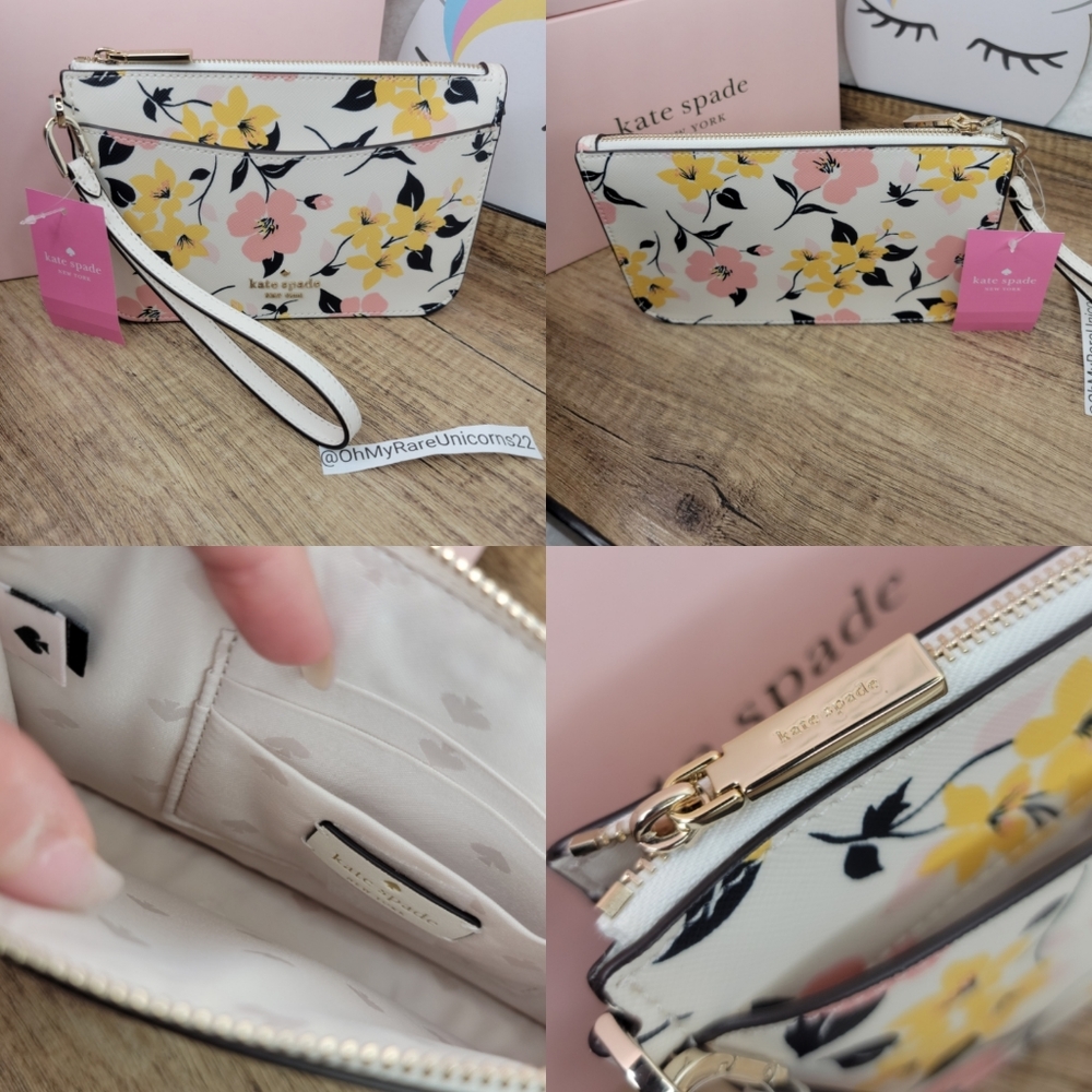 🌸LAST ONE🌸Kate Spade Lily Blooms 3pc Wristlet Set -NEW - Picture 13 of 16